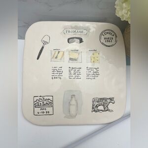 Rae Dunn By Magenta Fromage Ceramic Cheese Board Platter. Like new with tag.